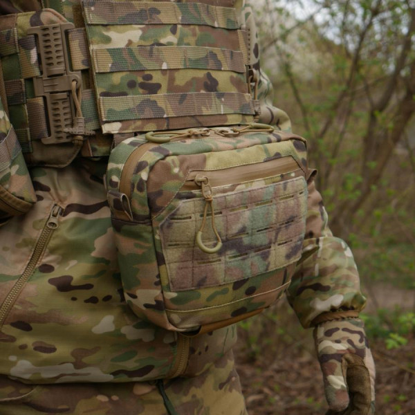 Сумка-напашник XL с баллистическим пакетом 1 класс защиты Kiborg GU Сordura Multicam
