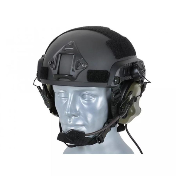 Тактические наушники EARMOR M32Н олива с креплением