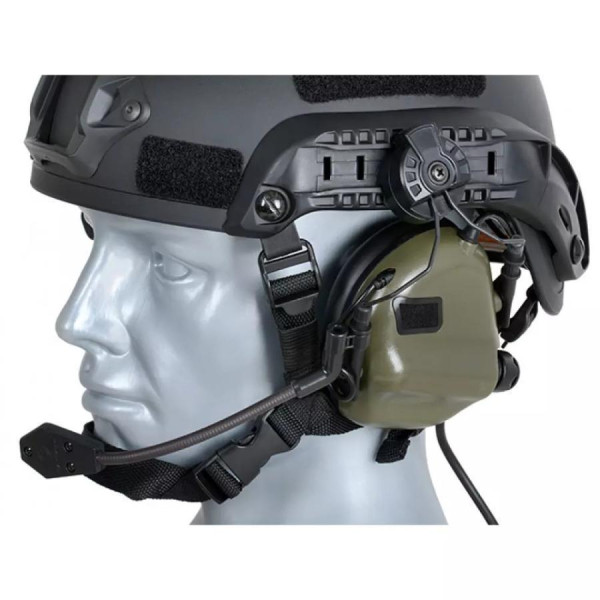 Тактические наушники EARMOR M32Н олива с креплением
