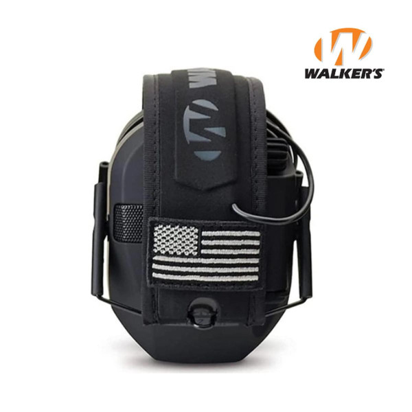 Активные черные наушники с патчами для военнослужащих Walker's Razor Slim Patriot Original