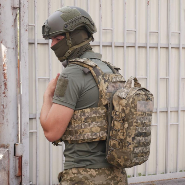 Быстросъемный штурмовой рюкзак с MOLLE  ВСУ кордура пиксель