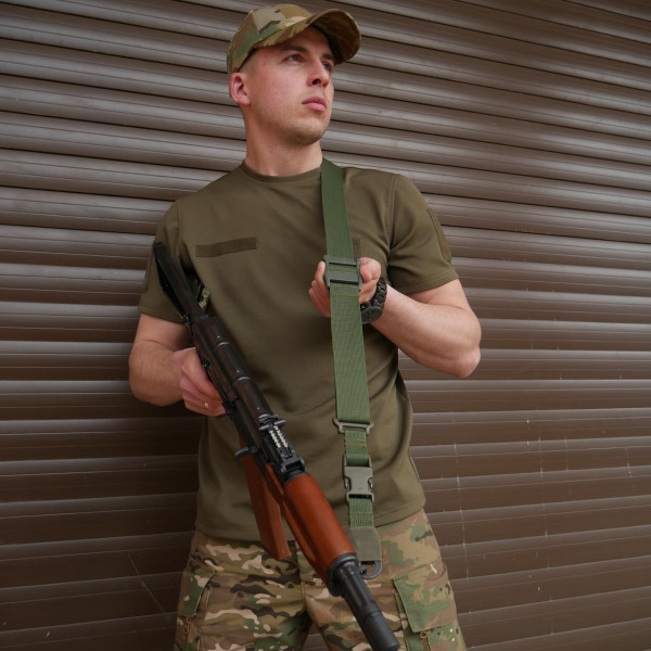 Ремень 2-точечный с пряжкой быстрой регулировки Triple-X Olive