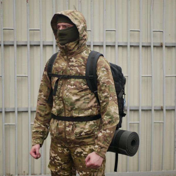 Тактический черный рюкзак с Molle 40л, черный