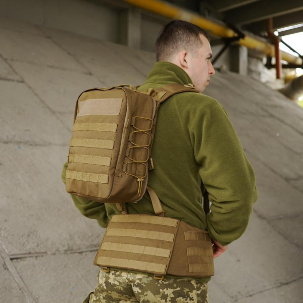 Штурмовой рюкзак с MOLLE ВСУ койот 10 л